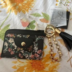 Card case with bracelet, key ring, and pocket for Apple air tag